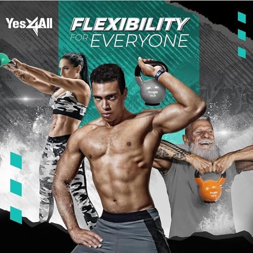 Yes4All Rubber Base Kettlebells for WomenStrength Training (10-65 lbs) Yes4All Kettlebells for Women Fitness Rubber Ba