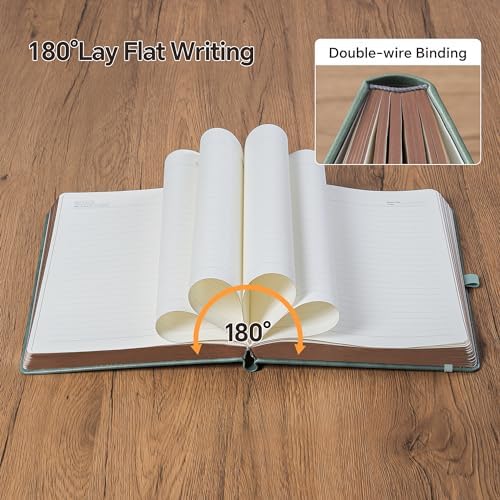 Classic Lined Writing Daily Journal for Men & Women - 360 Pages Hardcover Notebook with Vintage Sun & Moon Design, Blue