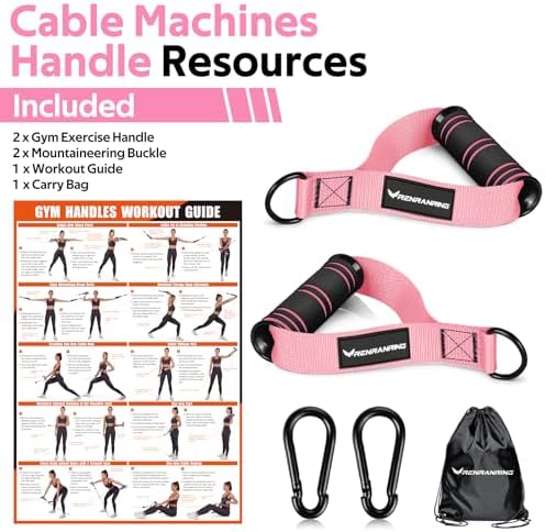 Renranring Replacement Handles for Gym Cable Machines - Strong & Durable Exercise Accessories for Home and Commercial U