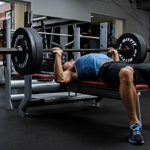 RitFit 7FT Olympic Barbell for Strength and Weightlifting Training - 2 Inch Olympic Bar for Squat, Deadlift, Bench Press