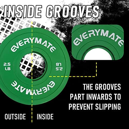 EVERYMATE Fractional Weight Plates for Cross Training - Olympic Bumper Plates - Steel Insert - 1.25LB, |5LB, 5LB