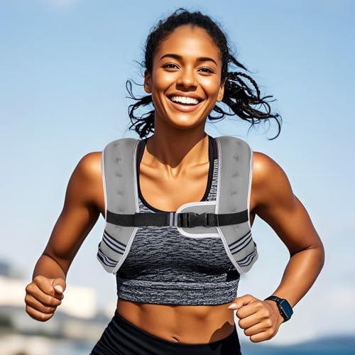 Women's Adjustable 6lb-20lb Weighted Vest for Walking, Strength Training, and Running Black