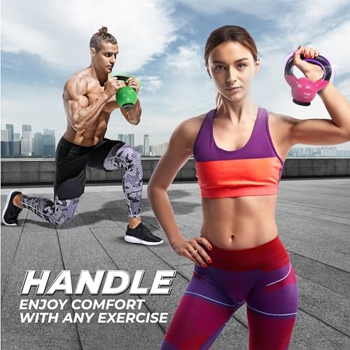 Yes4All Rubber Base Kettlebells for WomenStrength Training (10-65 lbs) Yes4All Kettlebells for Women Fitness Rubber Ba