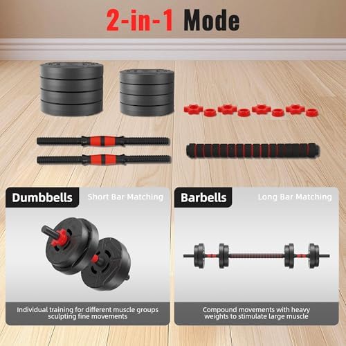 Fitvids Adjustable Dumbbell Set for Home Gym Exercise 40lbs or 60lbs | Fitvids 2 in 1 or 4 in 1 Adjustable Dumbbell Se