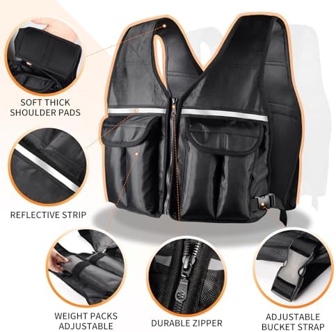 Prodigen Adjustable Weighted Vest for Weight Loss and Strength Training | Prodigen Weight Vest with 8 Removable Sandbag