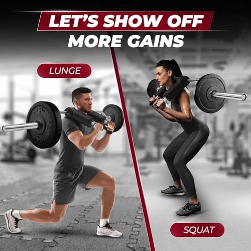 Yes4All Multi Grip Barbell & Cable Attachment - Swiss Bar, American Bar for Greater Range of Motion - Home Gym & Support