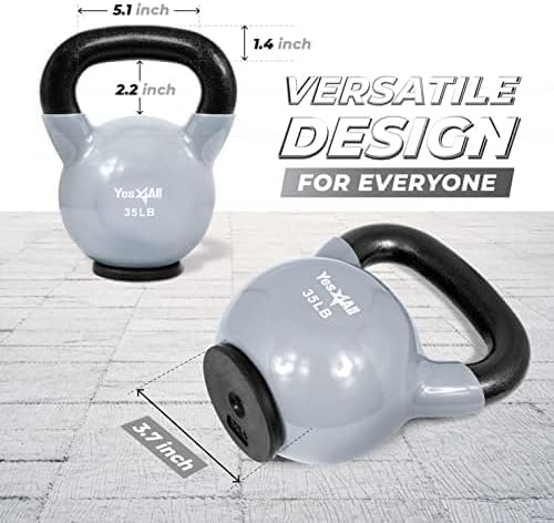 Yes4All Rubber Base Kettlebells for WomenStrength Training (10-65 lbs) Yes4All Kettlebells for Women Fitness Rubber Ba