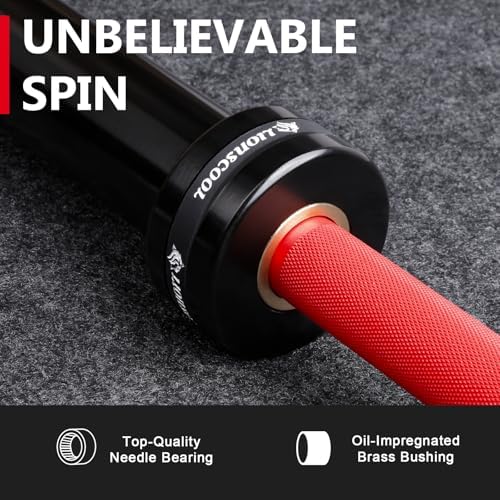 LIONSCOOL Olympic Barbell 7FT for Weightlifting and Powerlifting - 1500lbs Capacity - Strength Training for Squats, Dead