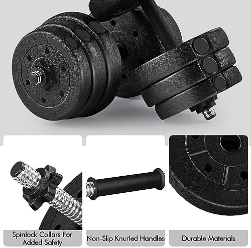 Yaheetech Adjustable Dumbbells Weight Set for Women & Men Home Gym Fitness Equipment