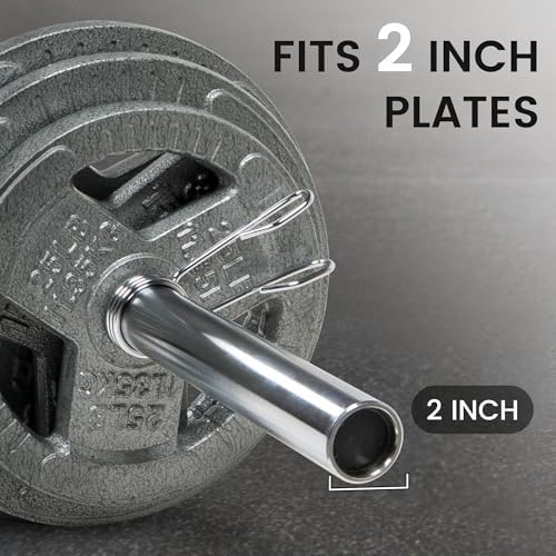 Fitvids Olympic Barbell Bar for Powerlifting and Weightlifting, High Capacity 700 Pound, 2 Inch Diameter Barbell