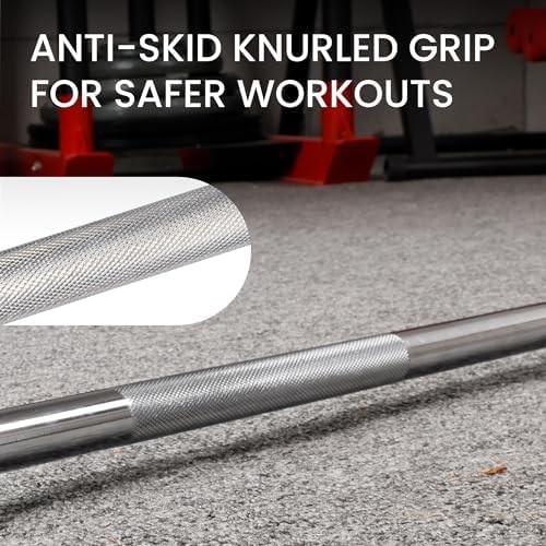 Fitvids Olympic Barbell Bar for Powerlifting and Weightlifting, High Capacity 700 Pound, 2 Inch Diameter Barbell