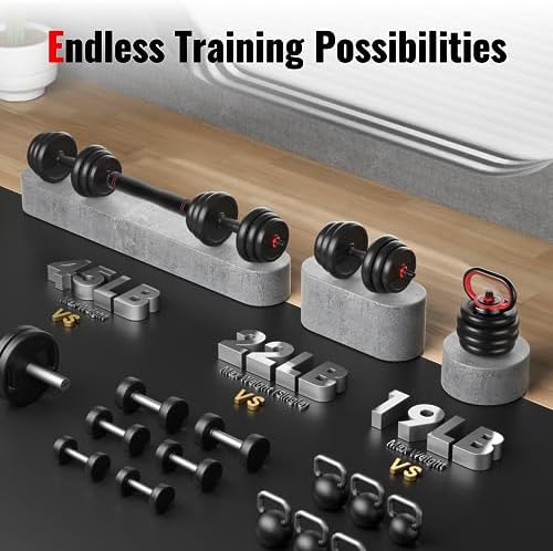 FEIERDUN Adjustable Dumbbells for Home Gym Use by Men and Women during Fitness Exercises