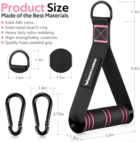 Renranring Replacement Handles for Gym Cable Machines - Strong & Durable Exercise Accessories for Home and Commercial U