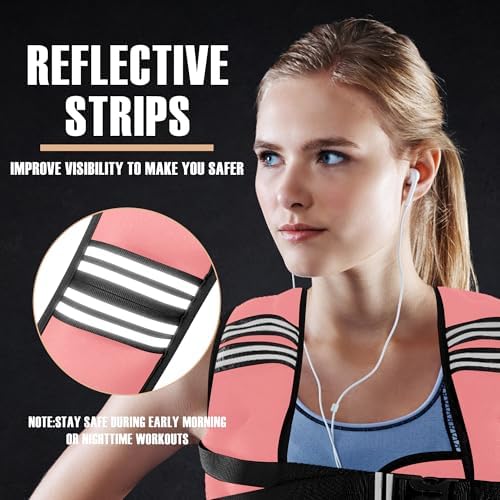 Weighted Vest for Men and Women - 10/15/20lbs - Reflective Stripe - Workout Equipment for Strength Training, Running, Wa