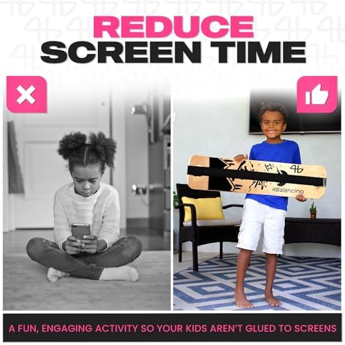 Balance Board for Kids - Wooden Wobble Board - Coordination Training - Perfect for Skateboard, Snowboard, Football, Socc