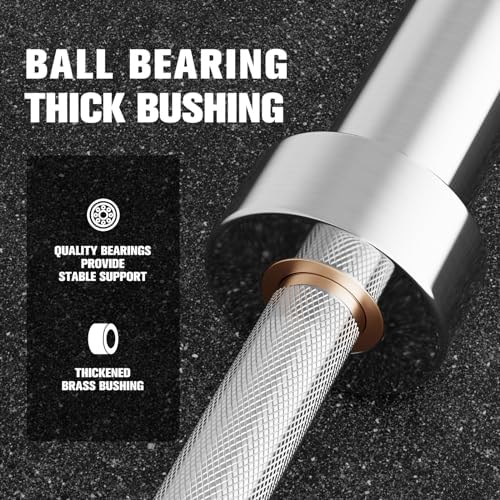 RitFit 7FT Olympic Barbell for Strength and Weightlifting Training - 2 Inch Olympic Bar for Squat, Deadlift, Bench Press