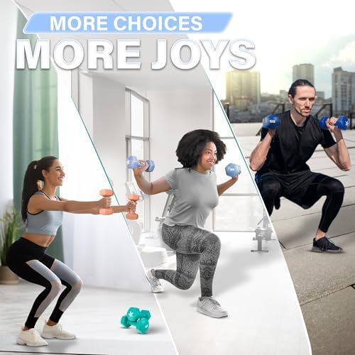 Yes4All Vinyl Hexagon Dumbbells - 2-in-1 Adjustable Set (2-15 lbs) for Home Gym Strength Training