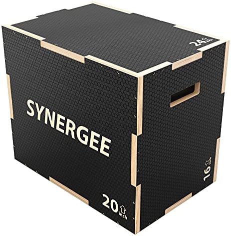 Synergee 3 in 1 Non-Slip Plyometric Box for Jump Training and Conditioning Synergee Wooden Plyo and Soft Plyo Box All