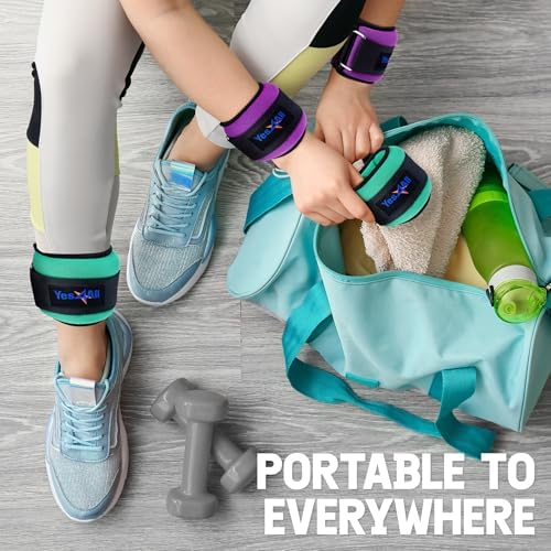 Yes4All Adjustable Wrist & Ankle Weights - Weighted Bands for Fitness Workout, Walking, Jogging and Pilates for Women, M