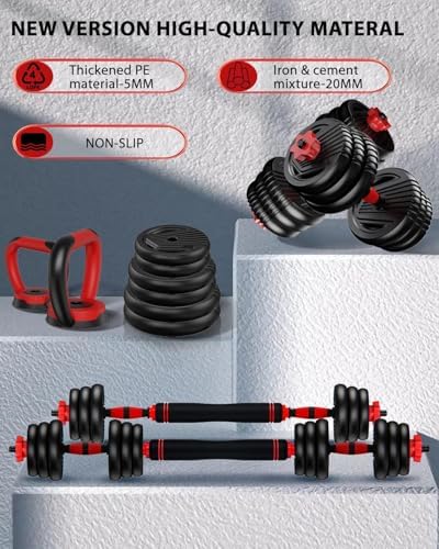 Adjustable Dumbbells 10/20/30/45/70/90lbs Home Gym,Multi-Purpose Workout Dumbbells for Men/Women Fitness Exercises