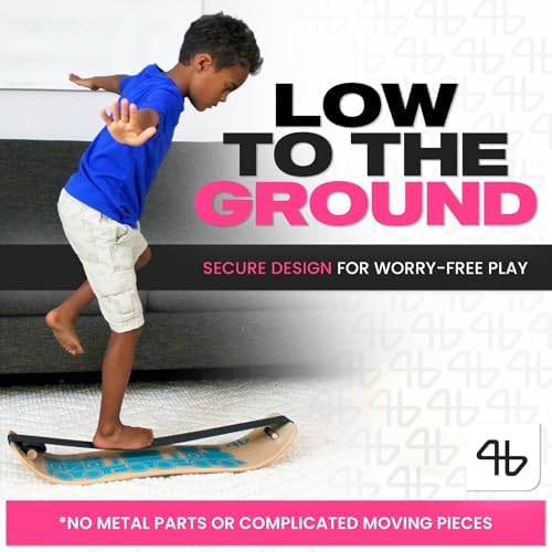 Balance Board for Kids - Wooden Wobble Board - Coordination Training - Perfect for Skateboard, Snowboard, Football, Socc