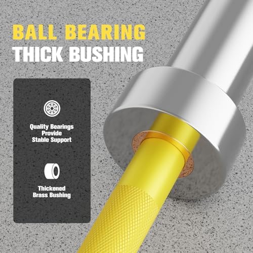 RitFit 7FT Olympic Barbell for Strength and Weightlifting Training - 2 Inch Olympic Bar for Squat, Deadlift, Bench Press