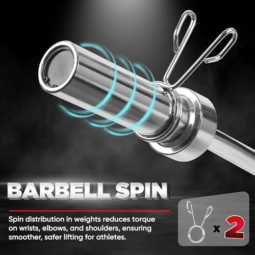Yes4All 480LB Standard Straight Barbell - Strength Training for Men & Women, Home Gym & Commercial Use, Star Lock Collar