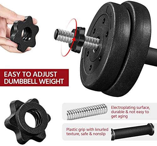 Yaheetech Adjustable Dumbbells Weight Set for Women & Men Home Gym Fitness Equipment