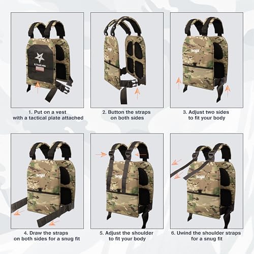 Yes4All Weight Vest Plate for Heavy Workout and Running, Tactical Plate, Curved Ergonomic Design, 5.75/8.75/14/19.75LB P