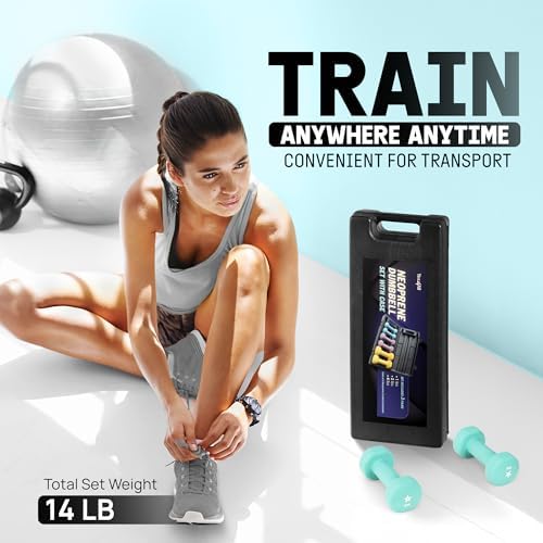 Yes4All Neoprene Coated Dumbbell Hand Weights with Multiple Weight Options for Home Gym Fitness Lovers | Yes4All Anti-R