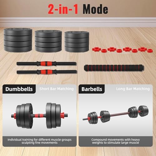 Fitvids Adjustable Dumbbell Set for Home Gym Exercise 40lbs or 60lbs | Fitvids 2 in 1 or 4 in 1 Adjustable Dumbbell Se