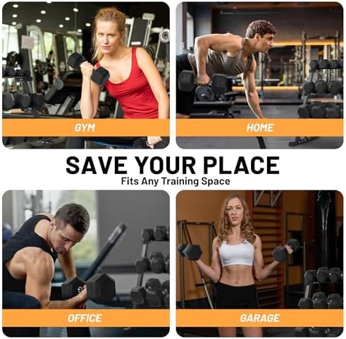 Fitvids Rubber Coated Hex Dumbbell Weight Sets for Home Gym, 100LBS Set with Storage Rack Fitvids Rubber Coated Hex Du