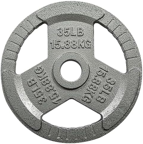 Fitvids Cast Iron Weight Plates 2-Inch Olympic Size for Strength Training & Weightlifting, Multiple Weights Available