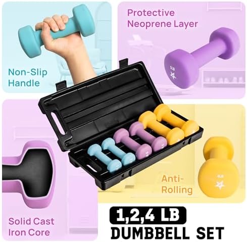 Yes4All Neoprene Coated Dumbbell Hand Weights with Multiple Weight Options for Home Gym Fitness Lovers | Yes4All Anti-R