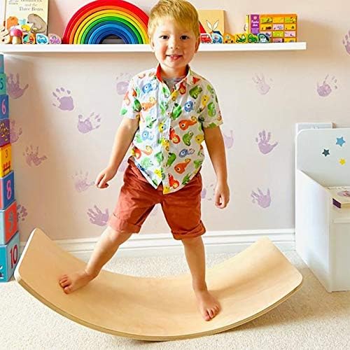 Wood City Wobble Board, Wooden Balance Board for Toddlers & Adults