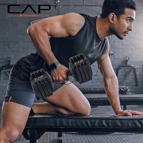 Adjustable Round Dumbbell Weights | CAP Barbell | Multiple Handle Options, Singles & Pairs | 1|5 lb, 25 lb & 55 lb | Gym