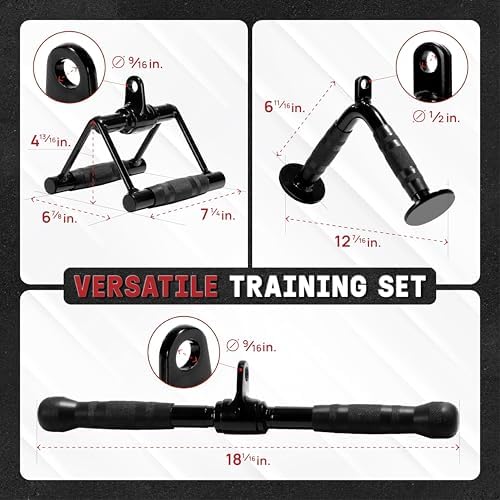 Yes4All Lat Pulldown Attachments Row Handles Tricep Rope Load 880LB Home Gym | Yes4All Cable Machine Accessories V Bar