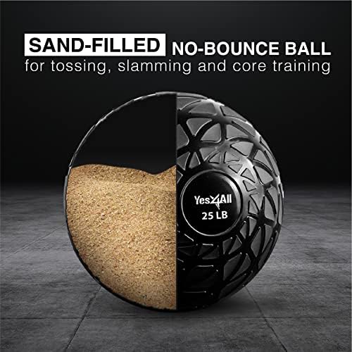 Yes4All Slam Balls, Durable PVC Sand Filled, Core Strengthening Workout Ball for Fitness Enthusiasts at Home Gym
