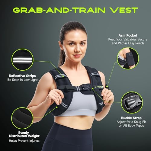 SGS Certified Weighted Vest for Women with Pocket | Reflective Weight Vest 15 lb for Men Running Strength Training | Ad