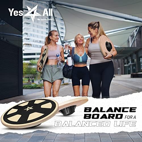 Yes4All Versatile Wooden Wobble Balance Board, Core Training, Exercise Balance Stability Trainer