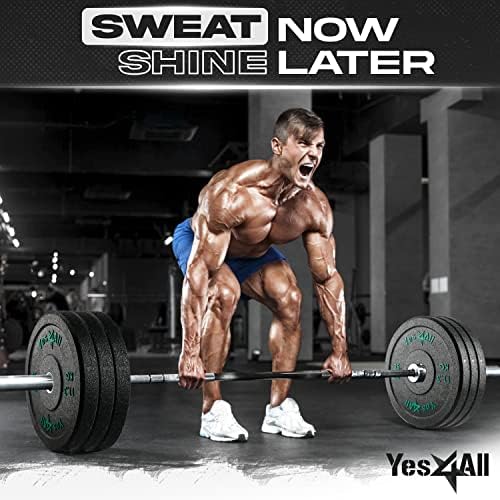 Yes4All 2" Bumper Plate for Weightlifting and StrengthTraining - Less Impact, Absorb Bounce & Shock, Multiple Options