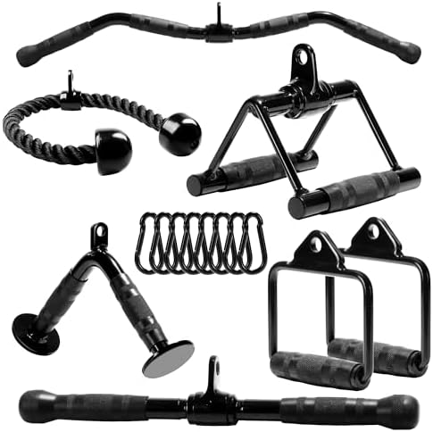 Yes4All Lat Pulldown Attachments Row Handles Tricep Rope Load 880LB Home Gym | Yes4All Cable Machine Accessories V Bar