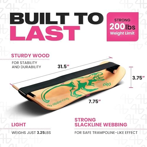 Balance Board for Kids - Wooden Wobble Board - Coordination Training - Perfect for Skateboard, Snowboard, Football, Socc