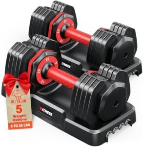 Adjustable Dumbbells Set of 2 For Home Gym, 25/55/80lb Pair Weight Set, Suitable for Men and Women Adjustable Dumbbell