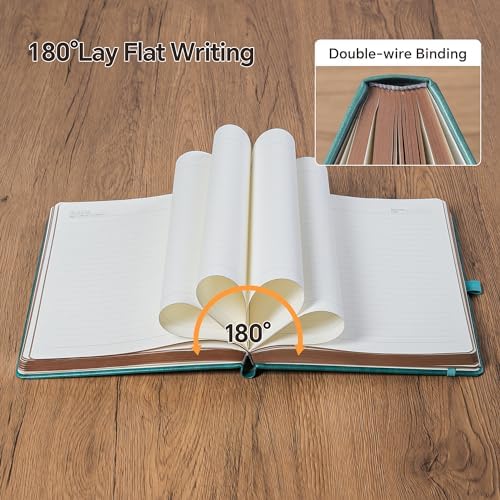 Classic Lined Writing Daily Journal for Men & Women - 360 Pages Hardcover Notebook with Vintage Sun & Moon Design, Blue