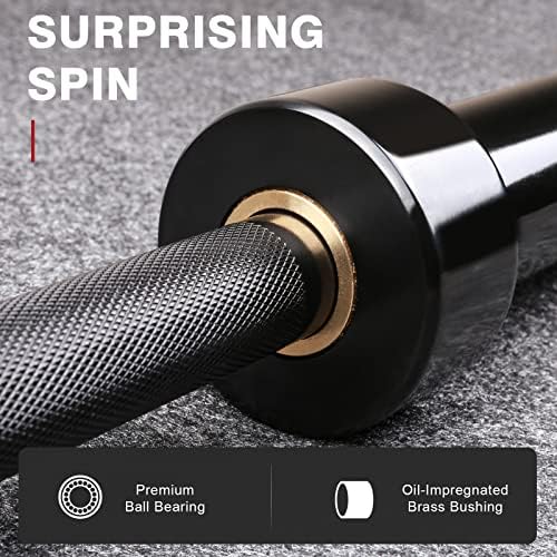 LIONSCOOL Olympic Barbell 7FT for Weightlifting and Powerlifting - 1500lbs Capacity - Strength Training for Squats, Dead