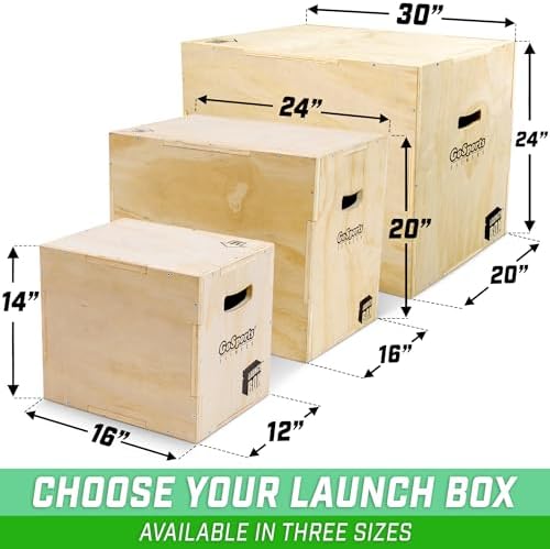 GoSports Fitness 3-in-1 Plyo Jump Box - Great for Home or Gym - Perfect for Beginners to Advanced Athletes - Compact Des