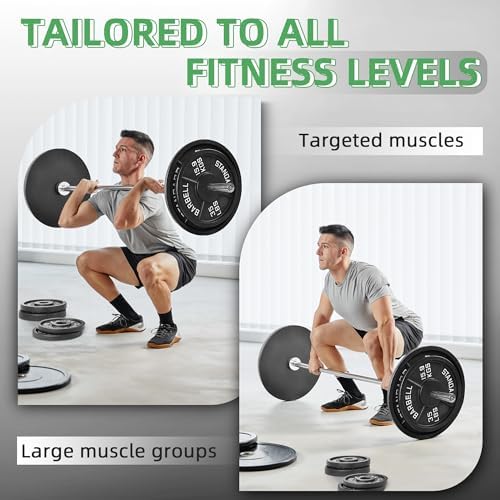 Fitvids Cast Iron Weight Plates for Strength Training and Weightlifting - Home Gym Essential | Fitvids Cast Iron 1-Inch