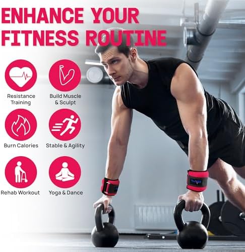 Yes4All Adjustable Wrist & Ankle Weights - Weighted Bands for Fitness Workout, Walking, Jogging and Pilates for Women, M
