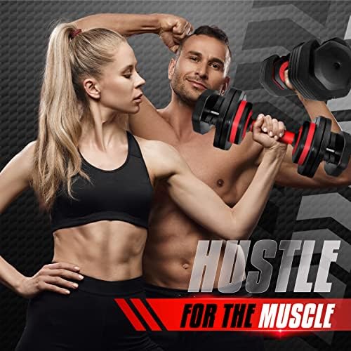 Yes4All 25/55LB Adjustable Dumbbells, Easy Adjust, Suitable for All Fitness Levels, Perfect for Home Gym, Durable Design